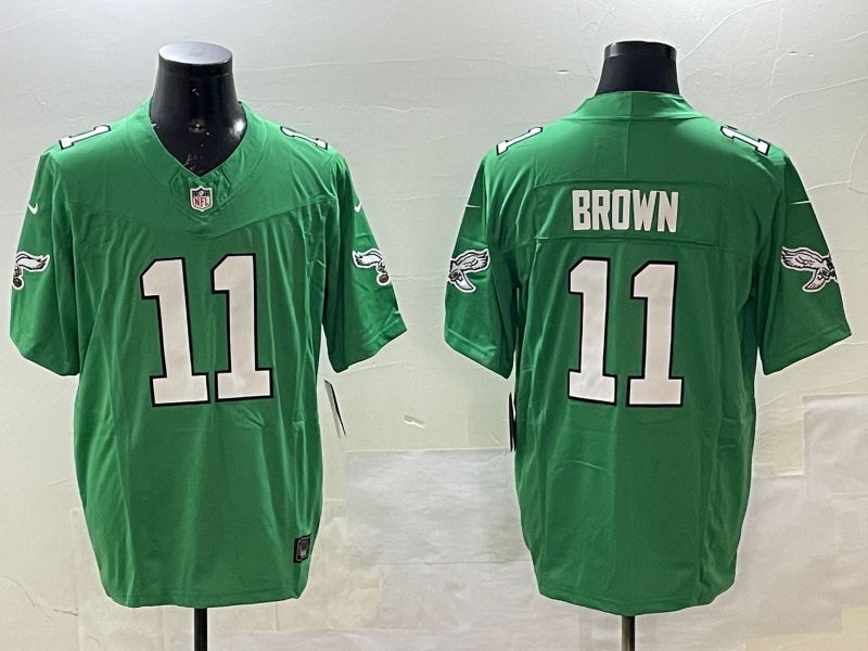 Men Philadelphia Eagles #11 Brown Green three generations 2025 Nike Vapor Limited NFL Jersey style 1->philadelphia eagles->NFL Jersey